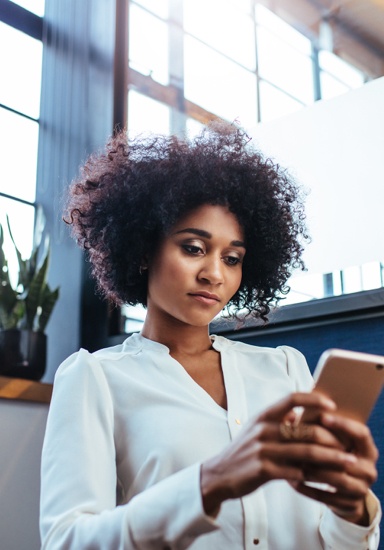 woman using smartphone