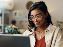 Woman working on a computer
