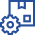 Icon of a package and a gear